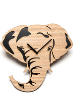 Load image into Gallery viewer, Driini Wooden Elephant Wall Clock Silent Battery Operated Analog