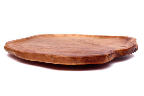 Driini Premium Handmade Root Wood Lazy Susan Turntable Organizer - Large Rustic Wooden Serving Platter Cheese Board (16