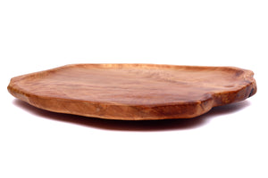 Driini Premium Handmade Root Wood Lazy Susan Turntable Organizer - Large Rustic Wooden Serving Platter Cheese Board (16")