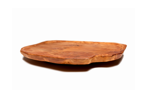 Driini Premium Handmade Root Wood Lazy Susan Turntable Organizer - Rustic Wooden Serving Platter Cheese Board (12