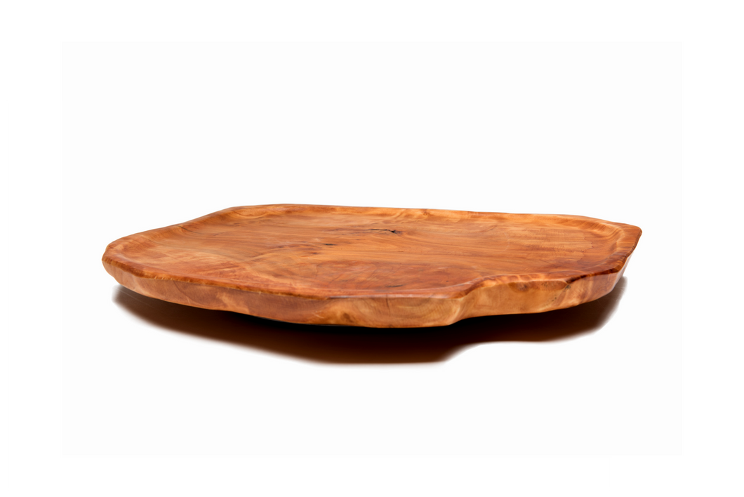 Driini Premium Handmade Root Wood Lazy Susan Turntable Organizer - Rustic Wooden Serving Platter Cheese Board (12