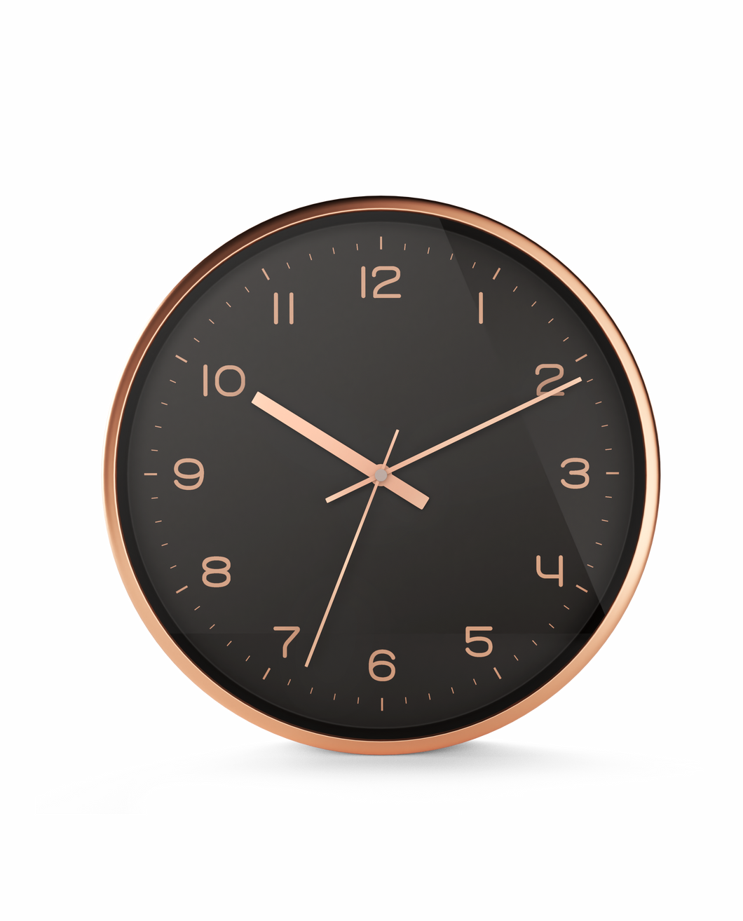 Driini Modern Black Rose Gold Aluminum Analog Wall Clock (12